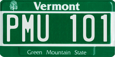 VT license plate PMU101