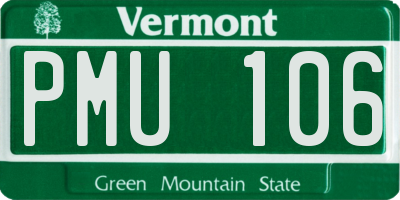 VT license plate PMU106