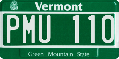 VT license plate PMU110