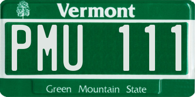 VT license plate PMU111