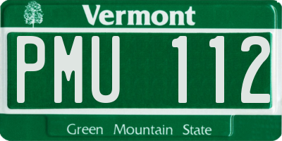 VT license plate PMU112