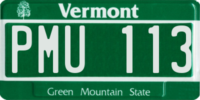 VT license plate PMU113