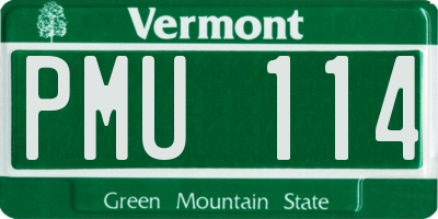 VT license plate PMU114