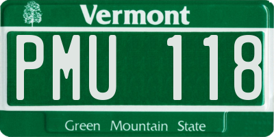 VT license plate PMU118