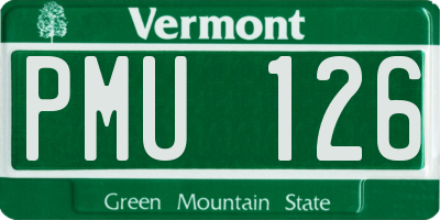 VT license plate PMU126