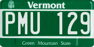 VT license plate PMU129