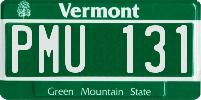 VT license plate PMU131