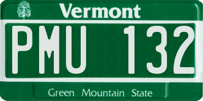 VT license plate PMU132