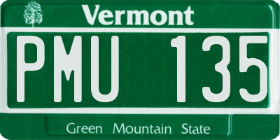 VT license plate PMU135