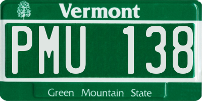 VT license plate PMU138