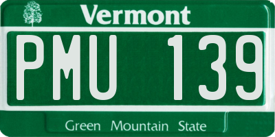 VT license plate PMU139