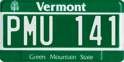 VT license plate PMU141