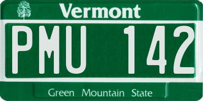 VT license plate PMU142