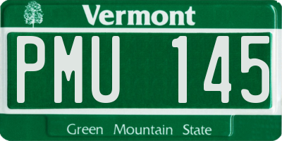 VT license plate PMU145