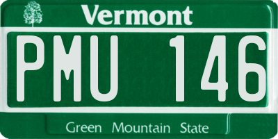 VT license plate PMU146