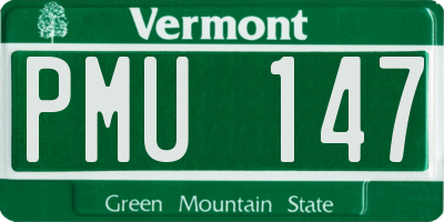 VT license plate PMU147