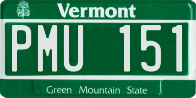 VT license plate PMU151