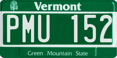 VT license plate PMU152