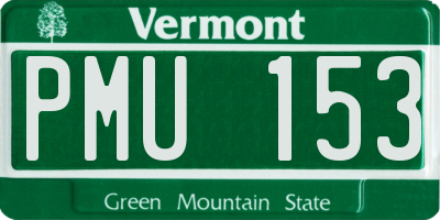 VT license plate PMU153