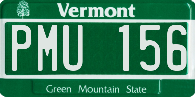 VT license plate PMU156