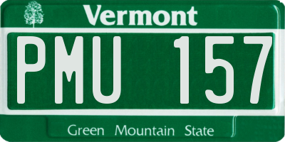 VT license plate PMU157
