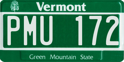 VT license plate PMU172
