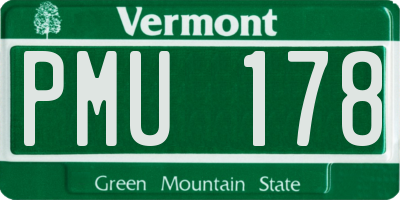 VT license plate PMU178