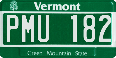 VT license plate PMU182