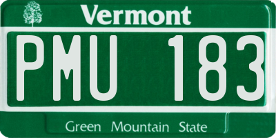 VT license plate PMU183