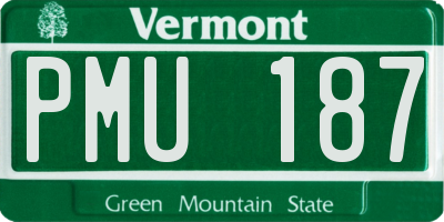 VT license plate PMU187