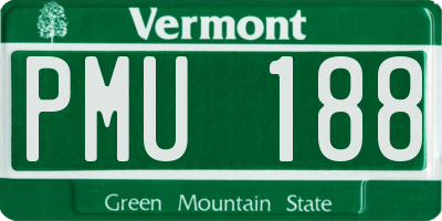 VT license plate PMU188