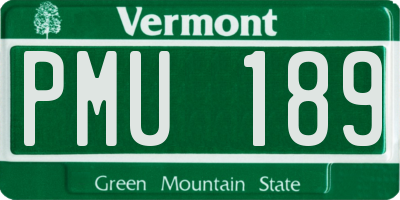 VT license plate PMU189