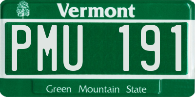 VT license plate PMU191