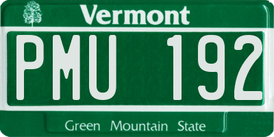 VT license plate PMU192