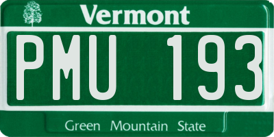 VT license plate PMU193