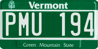 VT license plate PMU194