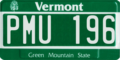 VT license plate PMU196