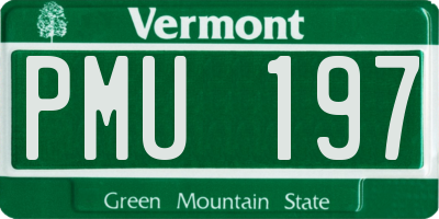 VT license plate PMU197