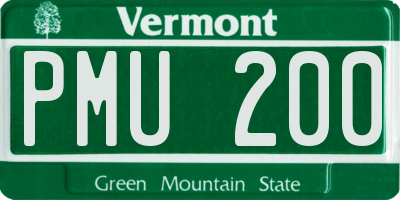 VT license plate PMU200