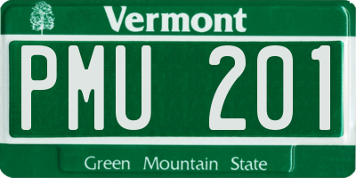 VT license plate PMU201