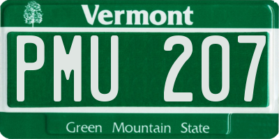 VT license plate PMU207
