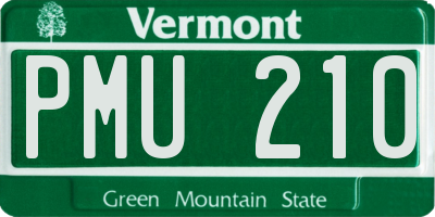 VT license plate PMU210