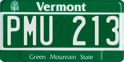 VT license plate PMU213