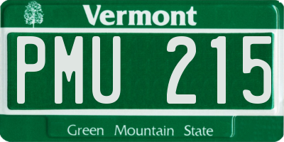 VT license plate PMU215