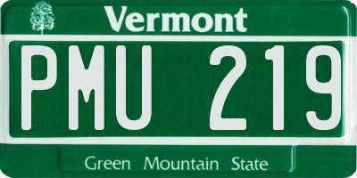 VT license plate PMU219