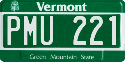 VT license plate PMU221