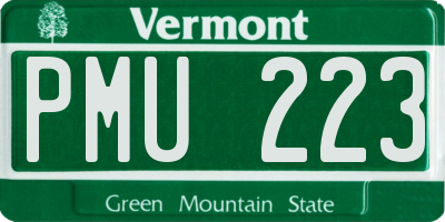 VT license plate PMU223
