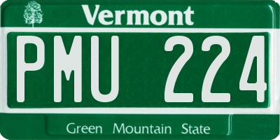 VT license plate PMU224