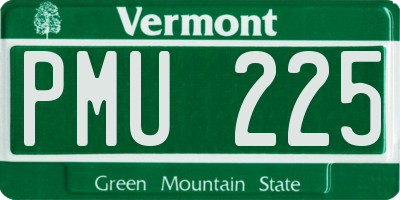 VT license plate PMU225
