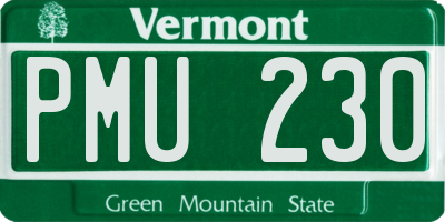 VT license plate PMU230